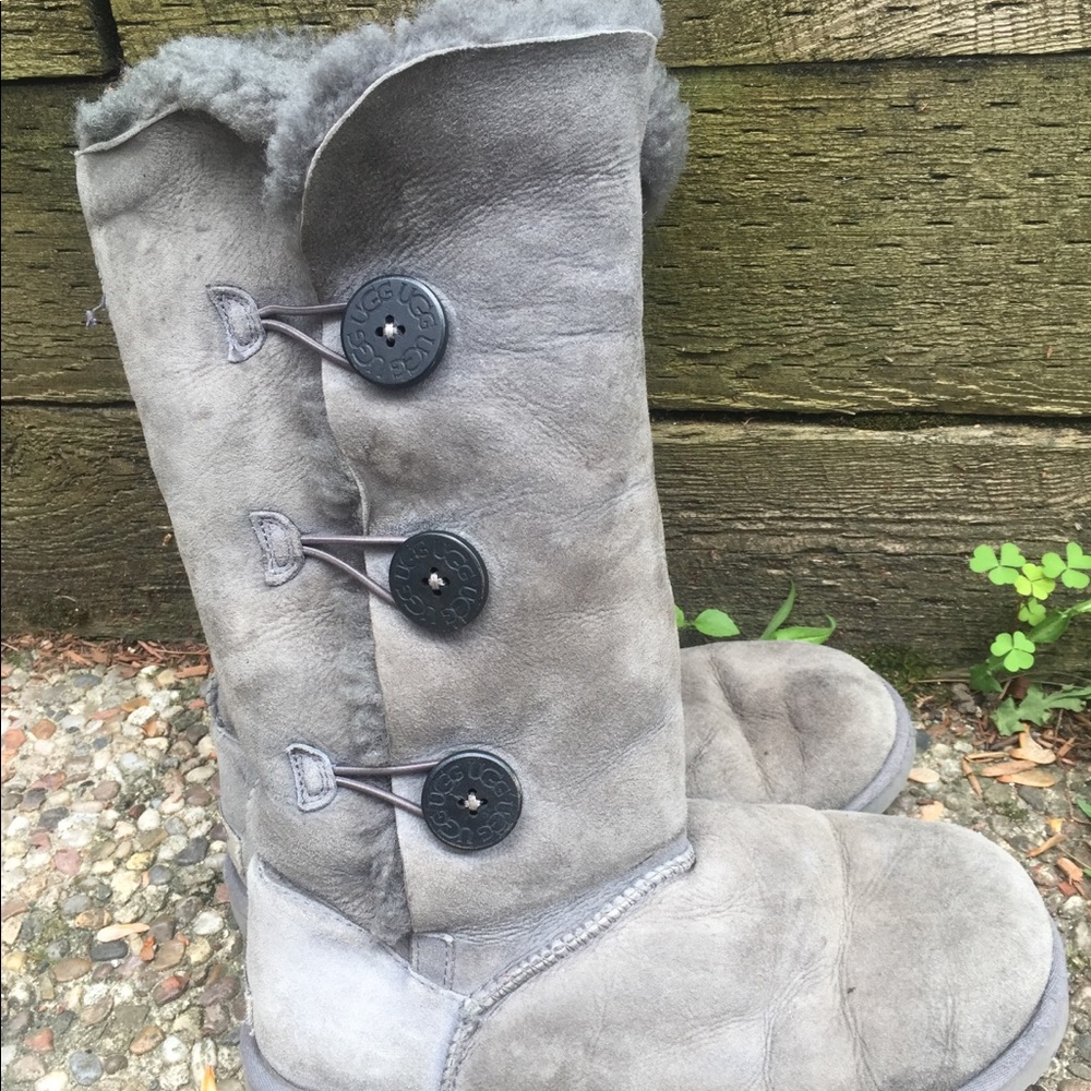 UGG Gray Bailey Button Tall Boot